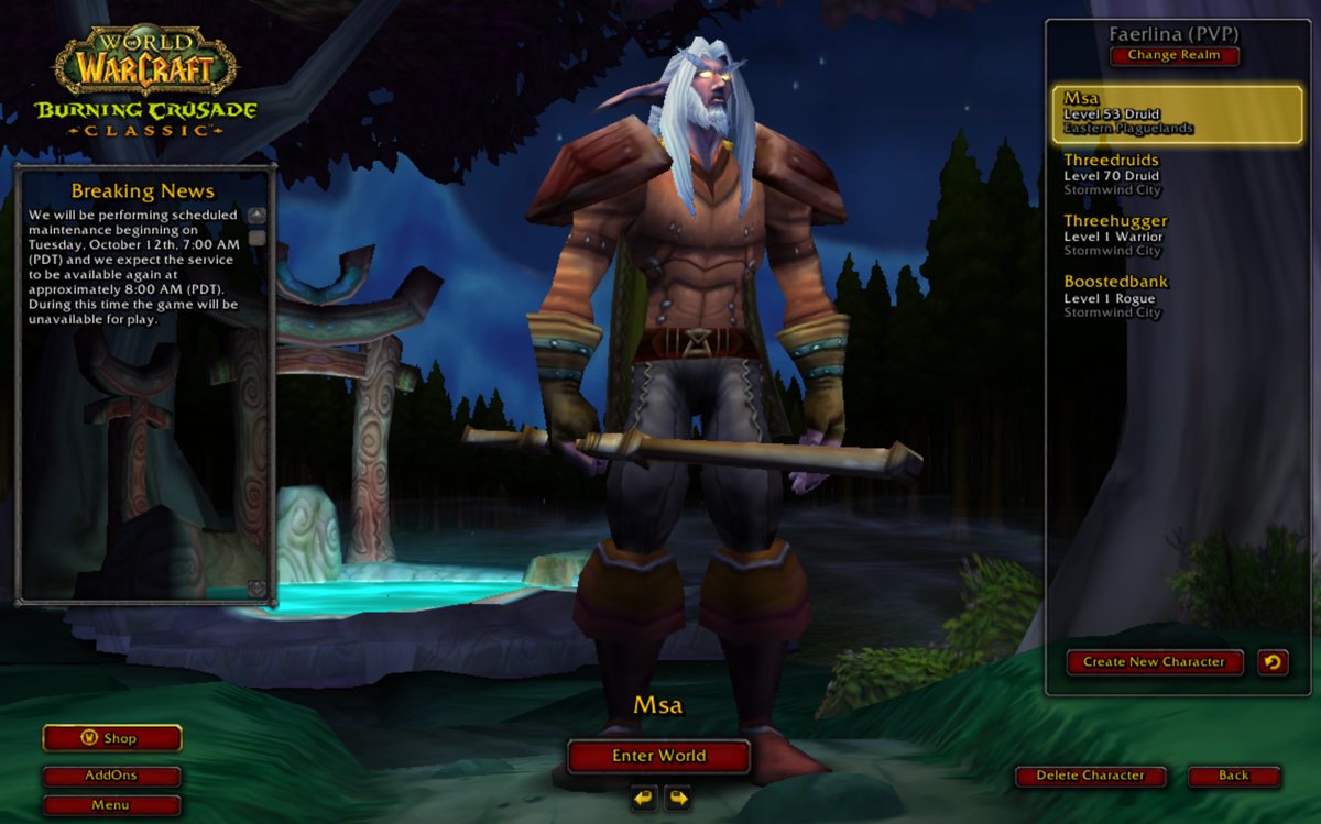 ThreeDruids's tweet photo. [A] Msa Level 53 - October 11, 2021 #wow #tbc #worldofwarcraft #wowclassic #tbcclassic #classictbc #burningcrusade #burningcrusadeclassic #blizzard #classicwow #screenshot #warcraft #faerlina #gamer 
#faerlina #druid #fairbanks
#throwback #tbt #tbthursday #throwbackthursday https://t.co/mqGECSXYHd
