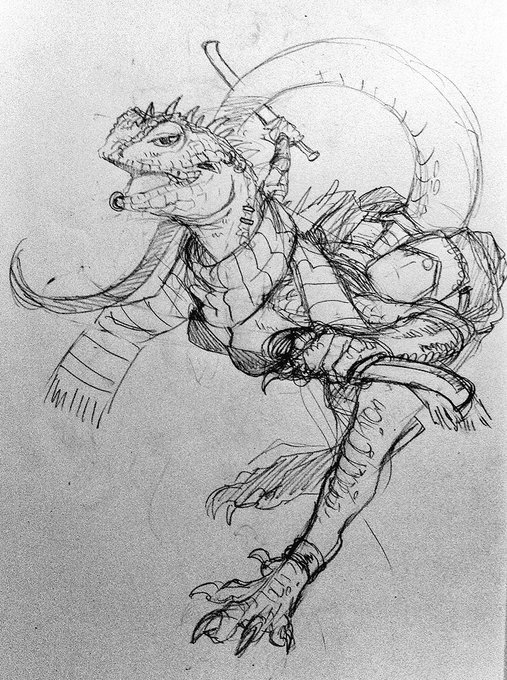 ただまぁ、描けるとはいえトカゲ顔リザードマンメスは割とバランスが難しいんだよなーとは思う(まつげバシバシみたいな安直な表現はしないものとする) 