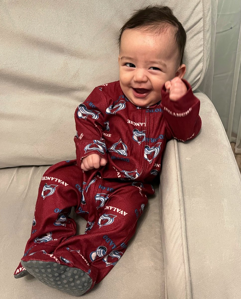 AlisonChann's tweet photo. This baby is already a huge @Avalanche fan! Go avs go!!! 😍 https://t.co/lmoBLqULpl