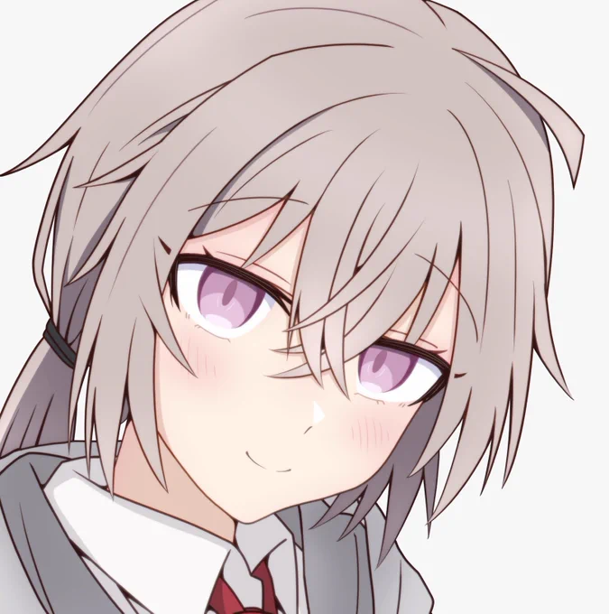 こいついっつも似た顔描いてんな……って思われてるかもしれないけどたぶんこのこちらを伺ってるような、でもどことなく母性があるような(後輩なのに)の表情が好きなんですね。 