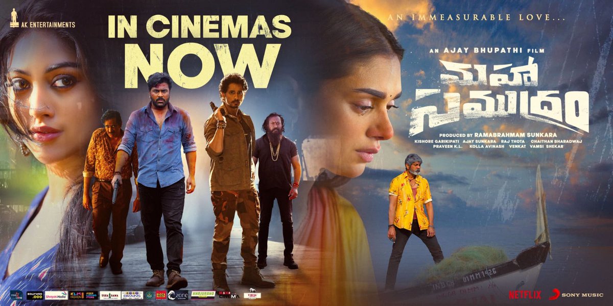 ImSharwanand's tweet photo. #MahaSamudram 𝐑𝐞𝐥𝐞𝐚𝐬𝐢𝐧𝐠 𝐓𝐨𝐝𝐚𝐲 ❤️

Experience the Immeasurable Tale of Love,Friendship &amp; Revenge 
𝗡𝗢𝗪 𝗜𝗡 𝗧𝗛𝗘𝗔𝗧𝗥𝗘𝗦 near you❤️‍🔥

#MahaSamudramDay 💪

@Actor_Siddharth @aditiraohydari @ItsAnuEmmanuel @DirAjayBhupathi @AnilSunkara1 @chaitanmusic https://t.co/YEH0I0TwJb