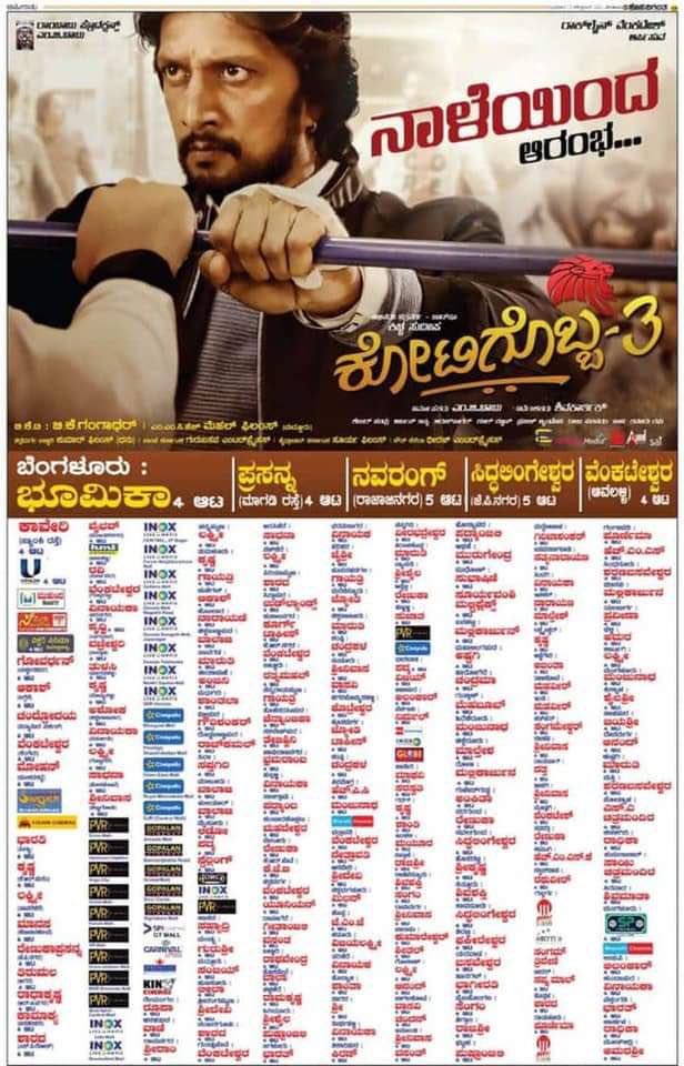 nirupbhandari's tweet photo. Time to celebrate cinema!! Need no better reason to head back to theatres. #kottigobba3 releasing today. Eager to watch u again on the big screen @KicchaSudeep sir. 
ಕೋಟಿಗೊಬ್ಬ3 ಚಿತ್ರಕ್ಕೆ ಶುಭವಾಗಲಿ!! https://t.co/VdApHbGMi5