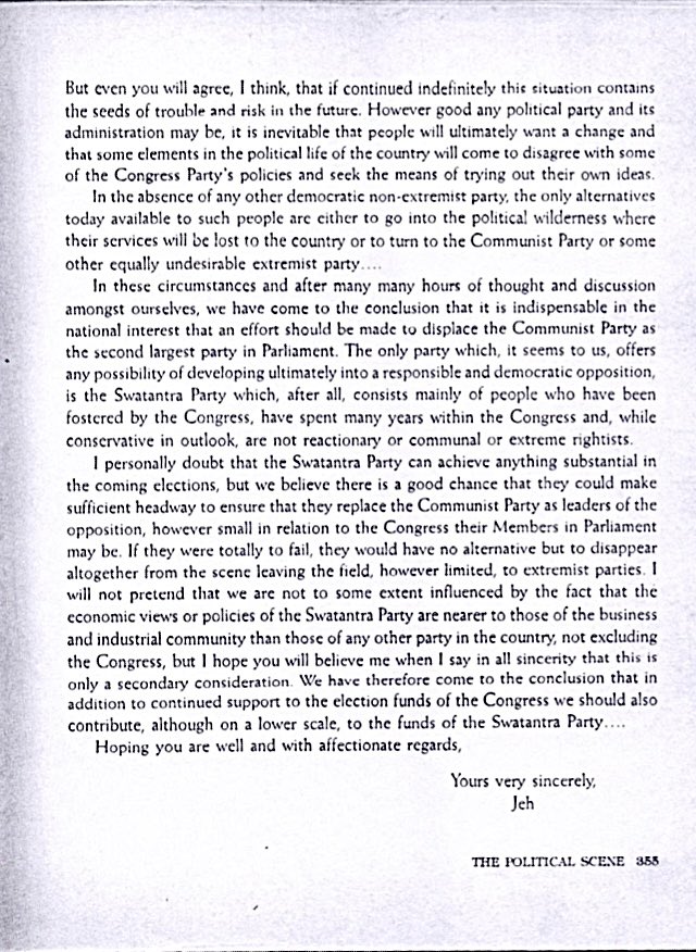 Jairam_Ramesh's tweet photo. Much nonsense said on JRD &amp; Nehru lately. This exchange on election funding from Aug’61 showcases their extraordinary relationship. JRD’s deep concern on space for opposition shines. Nehru’s immediate response shows a large-hearted PM. India sorely misses such personalities today https://t.co/VhXLt5sYf0