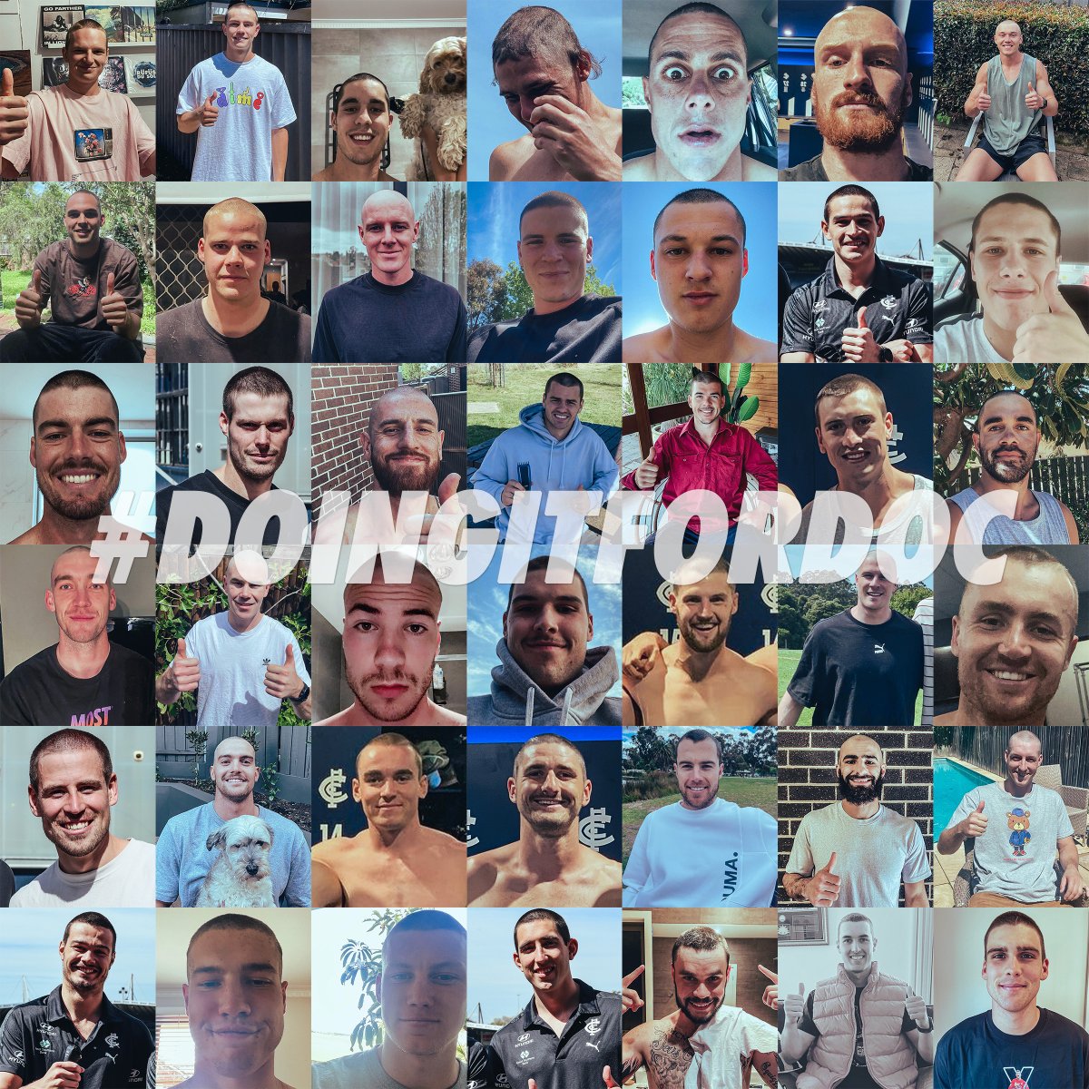 CarltonFC's tweet photo. Every. Single. Player.

One team. 

All of @DochertySam's 41 teammates heading into 2022 are #DoingItForDoc. 

💙💙💙 https://t.co/66nB8CZIpZ