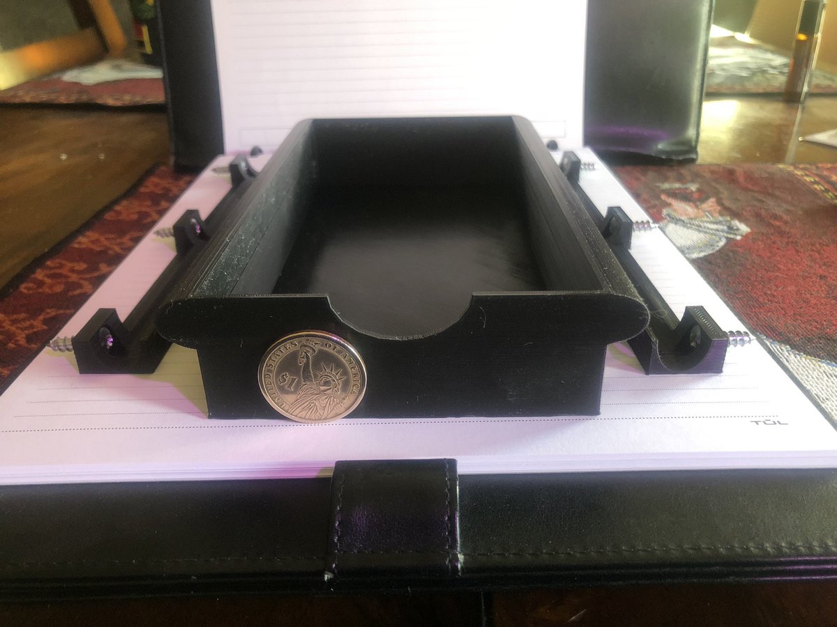 AlaskaRasPi's tweet photo. Needed a place to put my pens at work since the new desks don’t seem to hav drawers. Designed them on @tinkercad and printed it on my @snapmaker 350. https://t.co/heO4dQ0UUK