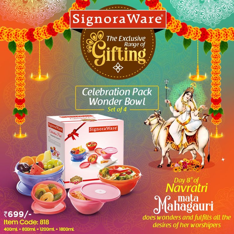 SignoraWare's tweet photo. May this festival be the harbinger of joy and prosperity. Warm wishes to everyone on the holy occasion of Navratri.
#signoraware #navratri #navratri2021 #navratriweek #exclusivegiftingweek #giftingweek #gifthappiness #blessings #happiness https://t.co/GX3m9FWq3m