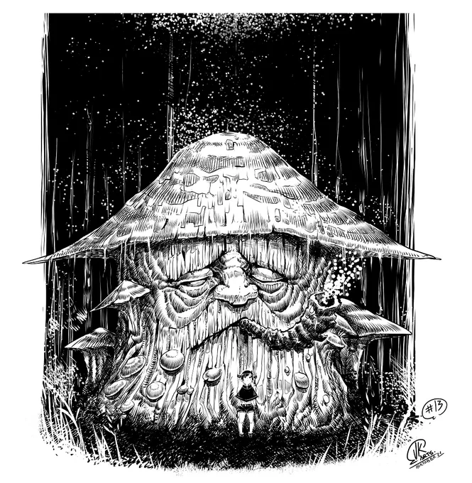 Digital inktober
..
#roof 
13/31

#inktober #inktober2021
#witch #huionhauntober #animegirl
#digitalink #ink #waifu #drawing 