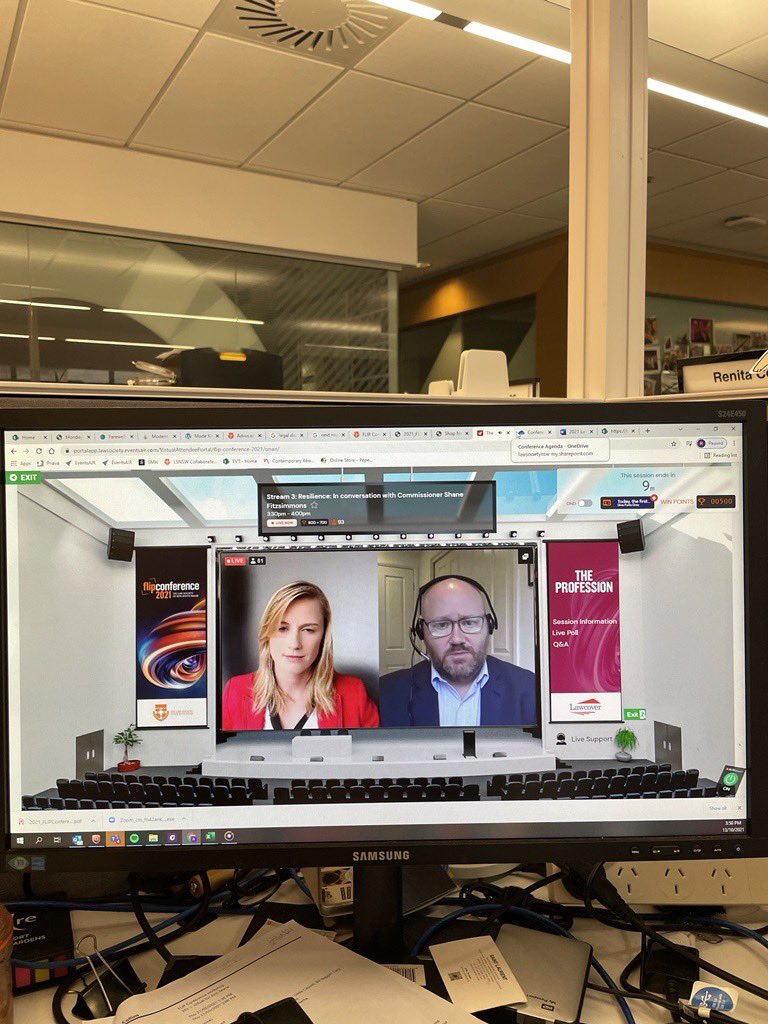 LawSocietyNSW's tweet photo. Thank you to the 600+ legal professionals and speakers that joined us for the annual Future of Law and Innovation in the Profession (FLIP) Conference yesterday. On a rainy day in Sydney, we saw a record turnout to our virtual conference platform! See you again next year. #auslaw https://t.co/Zz46Dy2KV0