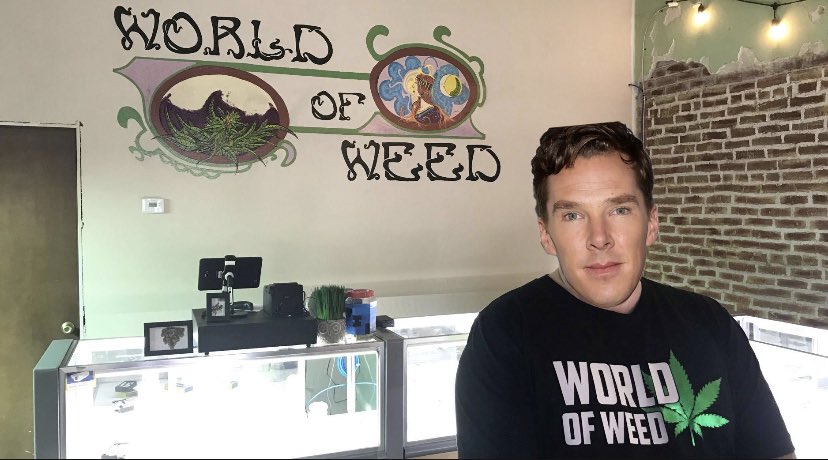 BenedictCTingz's tweet photo. They say, “Never get high off your own supply.” And to that I, Benedict Cumberbatch, respond “But I get an employee discount.” https://t.co/fi2G43G1iO