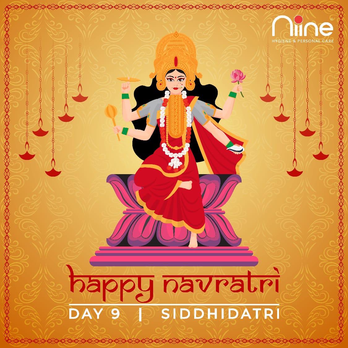 𝐍𝐢𝐢𝐧𝐞 𝐚𝐜𝐤𝐧𝐨𝐰𝐥𝐞𝐝𝐠𝐞𝐬 𝐭𝐡𝐞 𝐜𝐞𝐥𝐞𝐛𝐫𝐚𝐭𝐢𝐨𝐧 𝐨𝐟 𝐧𝐢𝐧𝐞 𝐩𝐨𝐰𝐞𝐫𝐟𝐮𝐥 𝐠𝐨𝐝𝐝𝐞𝐬𝐬𝐞𝐬. 𝐌𝐚𝐲 𝐭𝐡𝐢𝐬 𝐩𝐨𝐰𝐞𝐫 𝐬𝐭𝐞𝐞𝐫𝐬 𝐚𝐥𝐥 𝐭𝐨 𝐭𝐡𝐞 𝐩𝐚𝐭𝐡 𝐨𝐟 𝐤𝐧𝐨𝐰𝐥𝐞𝐝𝐠𝐞 𝐚𝐧𝐝 𝐫𝐞𝐬𝐩𝐞𝐜𝐭 𝐟𝐨𝐫 𝐰𝐨𝐦𝐞𝐧.
#navratri2021 #niineindia