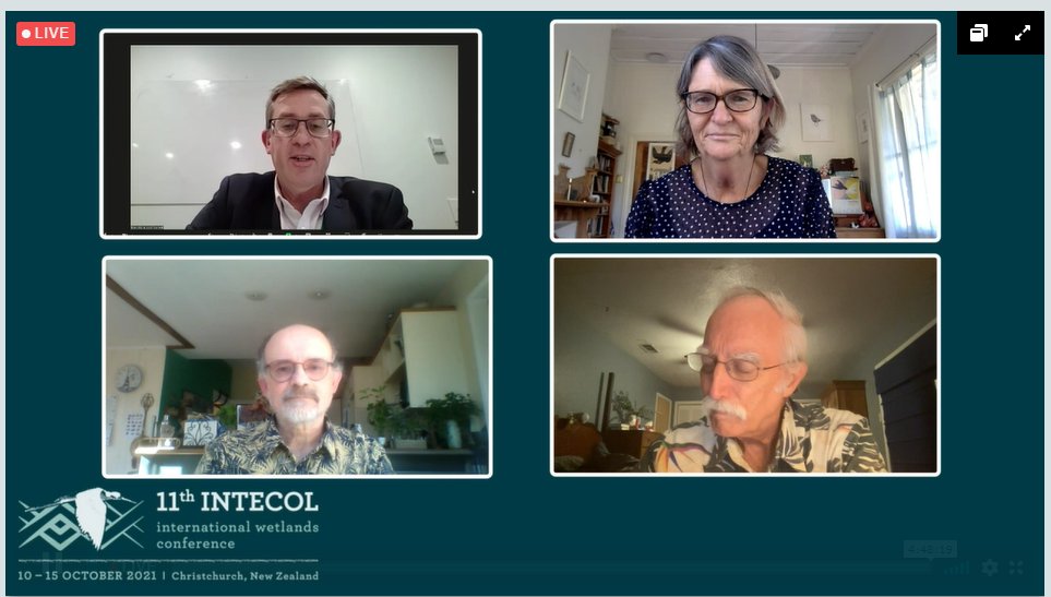 NWT_NZ's tweet photo. And it's a wrap! As @shonacmyers says the organisers could feel the wairua (spirit) of the wetland community through the digital wires.  Delegates you have 3 months to go back at watch talks. #INTECOL That was epic. https://t.co/gcbtP2CDgw