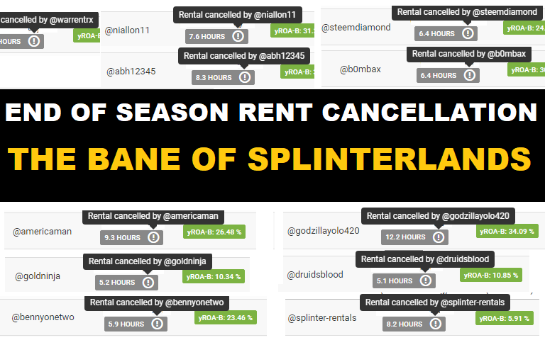 GamingInAsia's tweet photo. End of Season Rent Cancellation - The Bane of Splinterlands and possible solutions to the problem

https://t.co/1gxe8xAHpO

#Splinterlands @splinterlands https://t.co/TACgppIszZ
