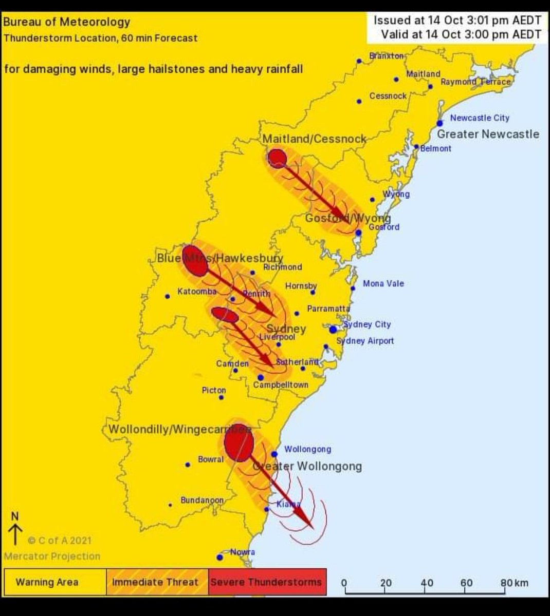 Seems we are in the firing line ... #sydneystorms
