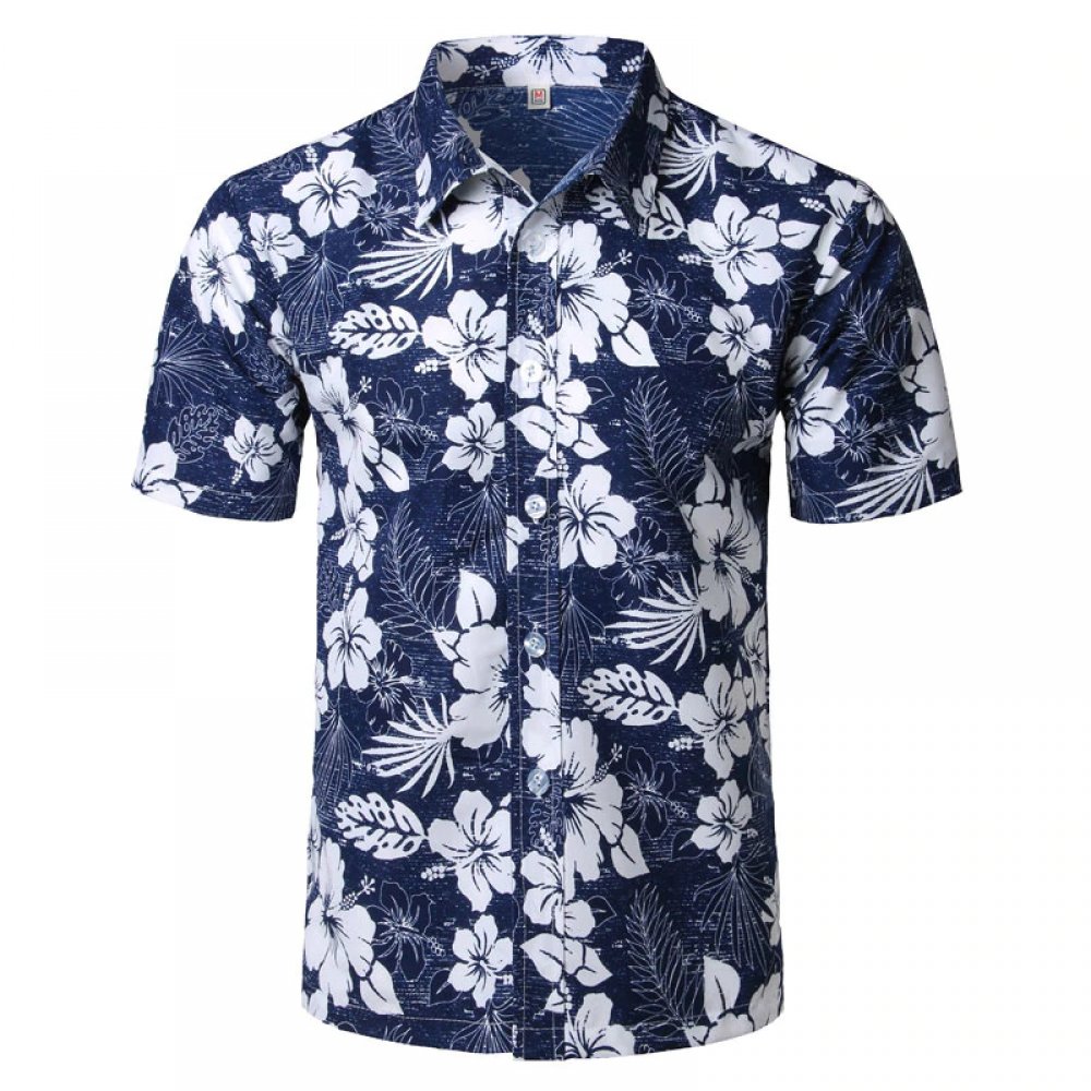 TiTCool Mens Hawaiian Short Sleeve Shirt Beach Party Flower Print Casual Button Down Beach Shirts 