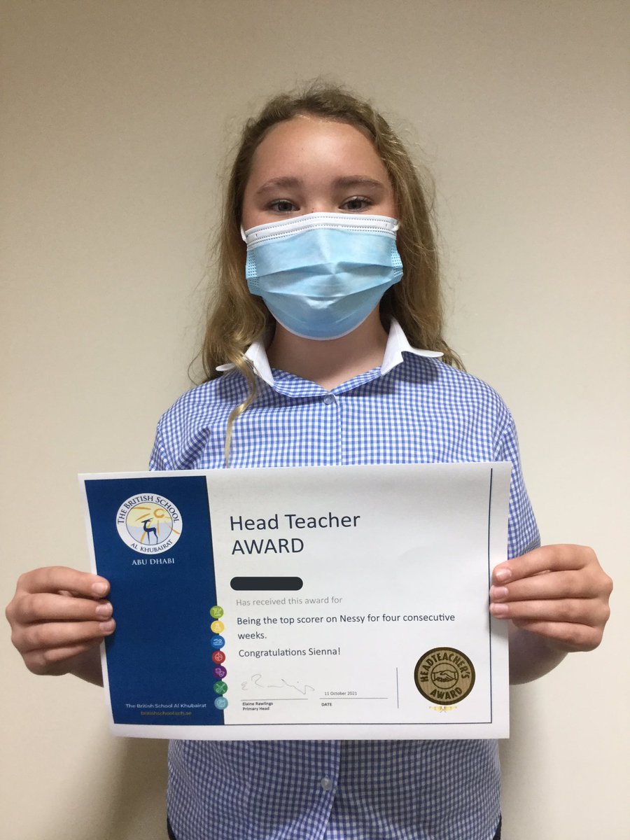 BSAKspecialEdu's tweet photo. Day 4 of Dyslexia Awareness Week - No Write Wednesday. Congratulations to our year 5 student Sienna who was presented with a Headteacher Award for her amazing achievements on Nessy. Keep up the great work Sienna! @BSAKprimHead @BSAKyear5 @NessyLearning https://t.co/7flDo085sA