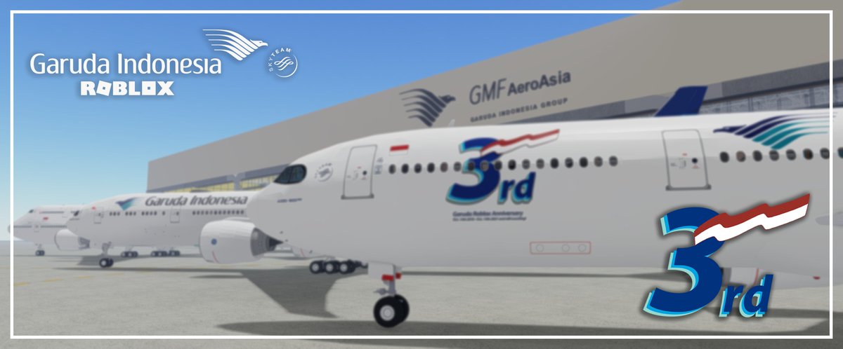 Today's the day where we celebrate Garuda Indonesia ROBLOX's 3rd Anniversary. During this past three years, we've reached until this date. We would like to say thank you to everyone who helped us reached this big anniversary mark!