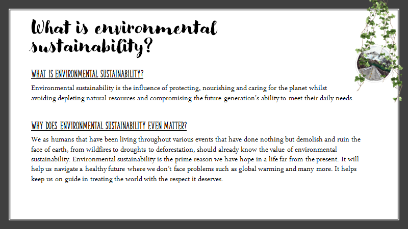 ssyear9's tweet photo. Highlights from Year 9A's Assembly on Environmental Sustainability held yesterday. #environment #sustainability 
@BSC_Principal @BSC_SSHead @BSC_SeniorSch @BSC_SSClubs https://t.co/6fBtnnkoyR