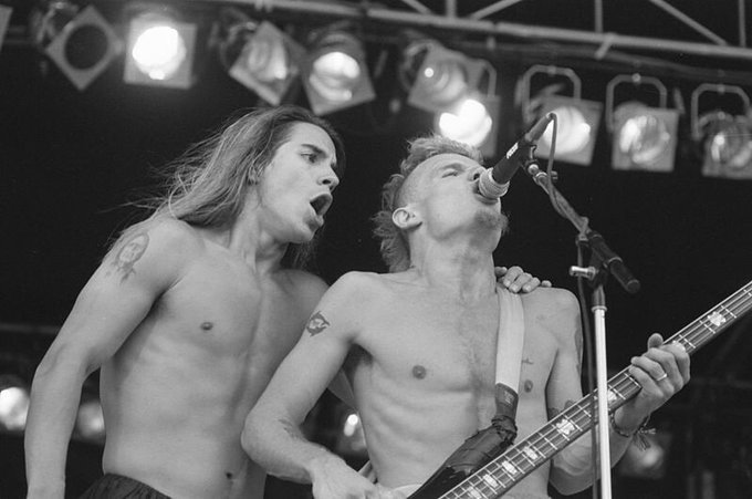 Anthony Kiedis and Flea of the Red Hot Chili Peppers In Amsterdam, 1989.