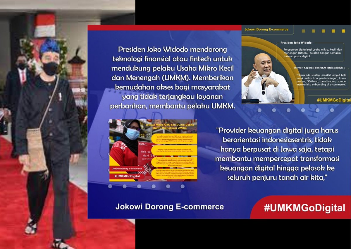 S U P P O R T |Presiden Jokowi Dorong E-commerce dengan meminta 30 juta #UMKMGoDigital pada tahun 2030, dengan melibatkan tidak hanya Kementerian Koperasi &amp; UKM, juga @Kemkominfo serta  OJK
.
.
.
