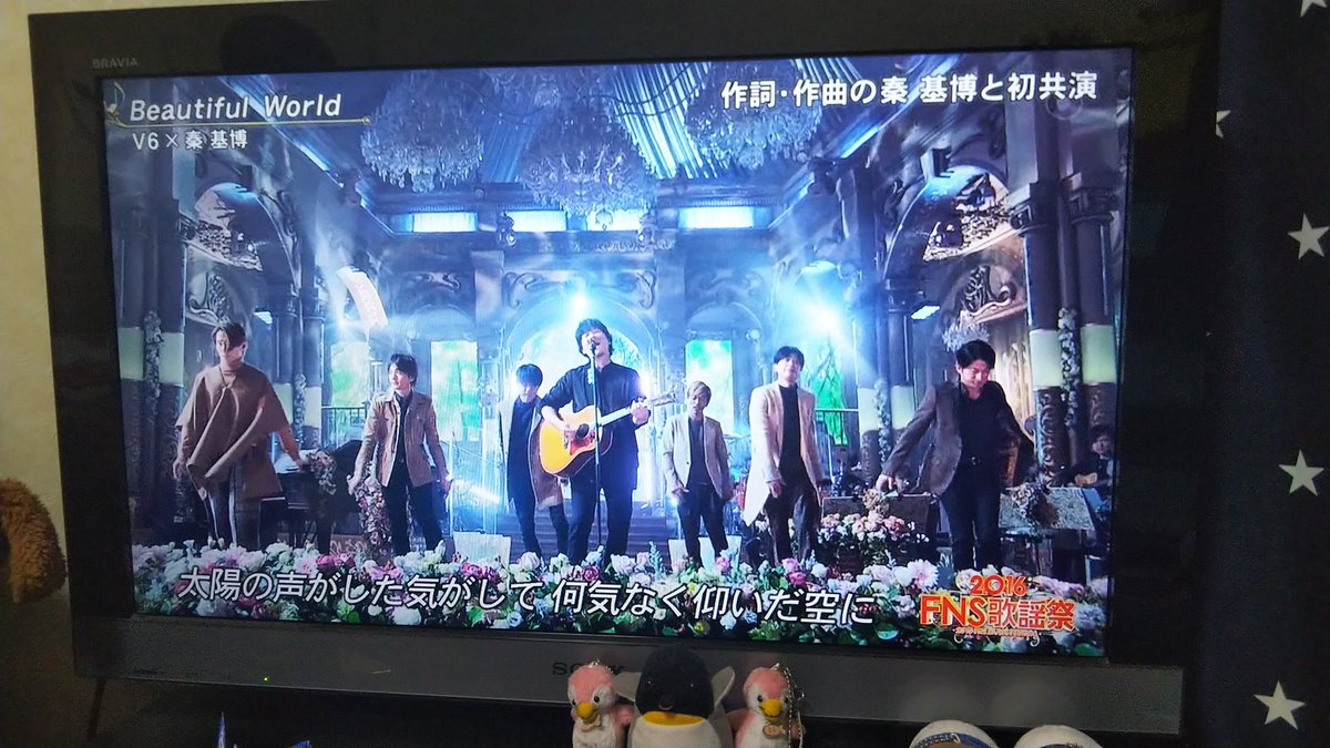 suzulan0710's tweet image. この間の #FNS歌謡祭秋 にこれも流して欲しかったなぁ…。
あんだけ『V6の映像あるよ～🎵』みたいな告知してた癖に、結局流れたのMIYAVIさん＆玉置さんとのコラボだけだったもん。
ちょっと物足りなかったなぁ…。