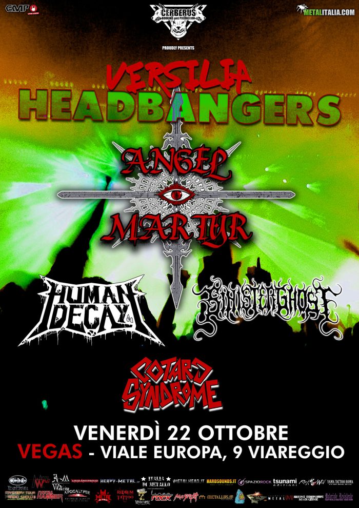Metalitalia's tweet photo. VERSILIA HEADBANGERS: ANGEL MARTYR, HUMAN DECAY, SINISTER GHOST, COTARD SYNDROME al Vegas di Viareggio #ANGELMARTYR #COTARDSYNDROME #HUMANDECAY #SINISTERGHOST - https://t.co/MPnjuHILRT https://t.co/LRQpMtLvDi