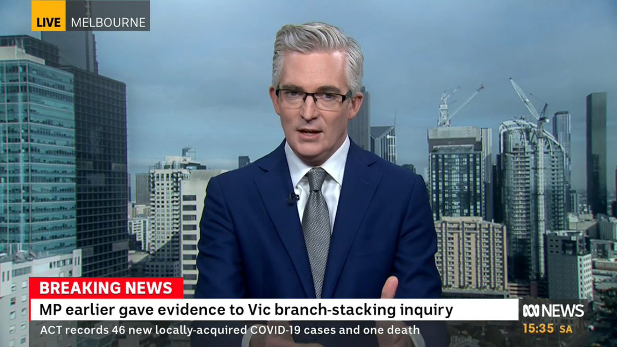 TooheyMatthew's tweet image. Those are some impressive #LockdownLocks, @David_Speers. 
I like the tie but wish you'd defect from The Blue Suit Cult. 
#GenderBalancingClothingCommentary 
#AfternoonBriefing