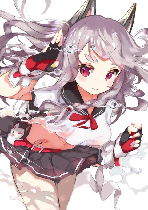息抜きに、何年か前描いた夕立がイマイチだったので可愛くしてみたらおっ、良いじゃん...😎てなったので並べて比較
←Before                      →After 