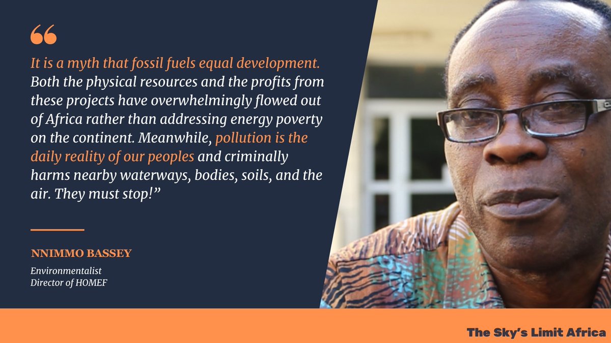 First, because it is a myth that fossil fuels = development. <a href="/NnimmoB/">Nnimmo</a> lays out why below ⤵️ 

As the industry faces *unprecedented global headwinds* it is a truly horrible bet to think that this can change now.🎲