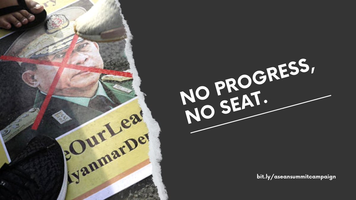 PVamplify's tweet photo. Min Aung Hlaing has failed to respect #ASEAN's Five Point Consensus on all counts.

📢 Exclude #Myanmar junta from #ASEANSummit #NoProgressNoSeat
 
@Asean2021_BN @PeacePalaceKH @jokowi @IsmailSabri60 @teddyboylocsin @leehsienloong @fmdonpram @FMBuiThanhSon https://t.co/UU1iqtvENO