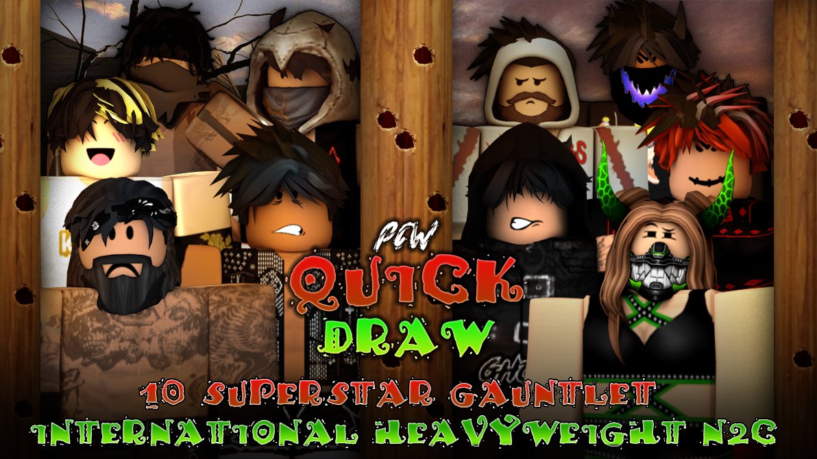 PCW_RBLX's tweet photo. #PCWQuickDraw - 10/16/21
GAUNTLET MATCH!
10 Superstars have earned their spot in this match and will battle it out to be a replacement for @UnstableKenRBLX since he is unable to make it..
Which Superstar is winning this gauntlet to become the challenger for @DeceitfulAidan https://t.co/WRNxkhOID1