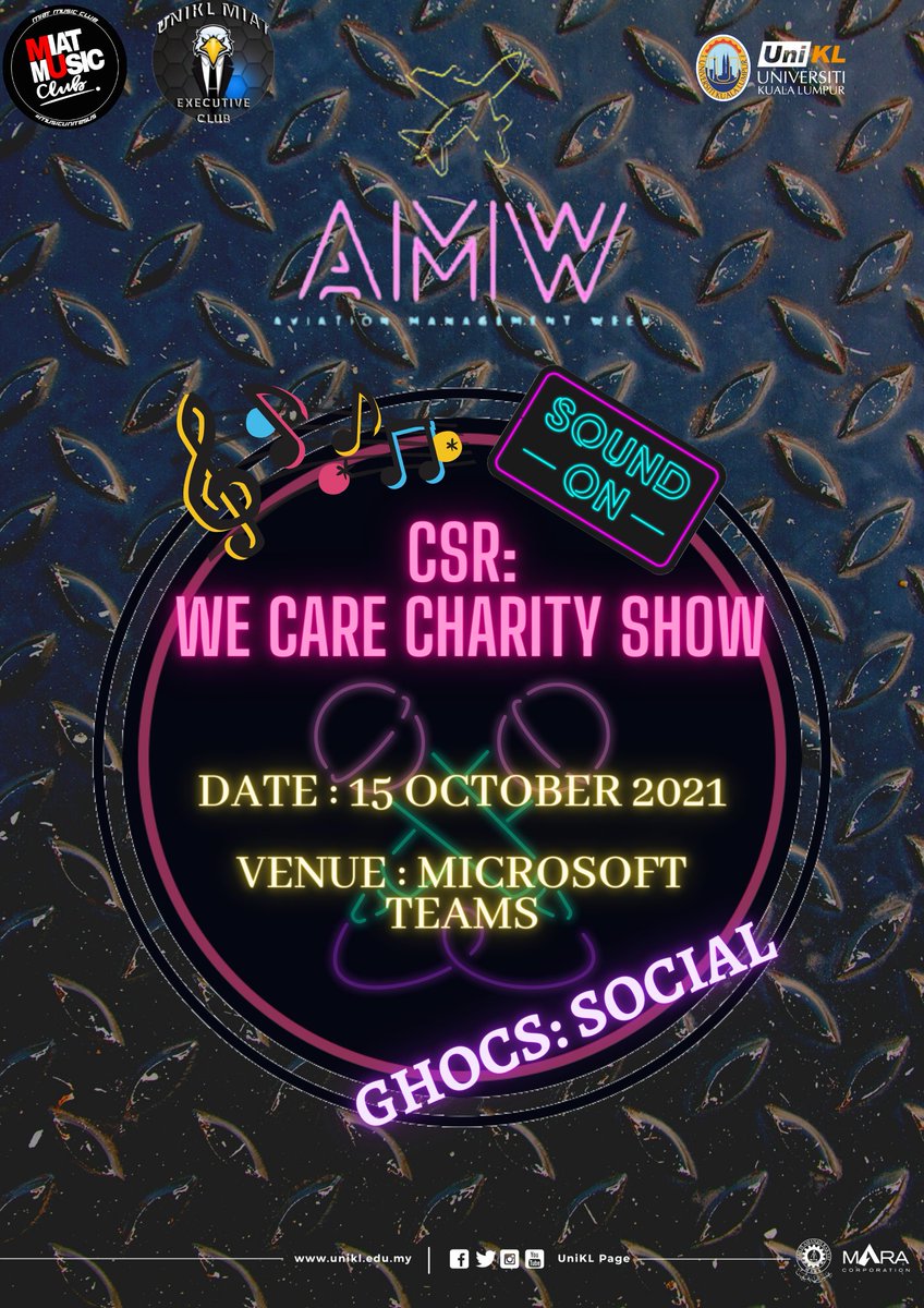 srcuniklmiat's tweet photo. ✨ COLLABORATION EVENT: WE CARE CHARITY SHOW 💖🎼

Brought to you by:
EXECUTIVE CLUB ft MIAT MUSIC CLUB

Come join us in We Care Charity Show
Link in our BIO https://t.co/WCOo0LczdE