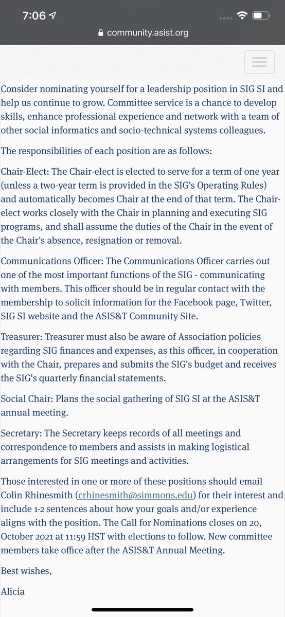 ASIS&T SIG SI tweet media