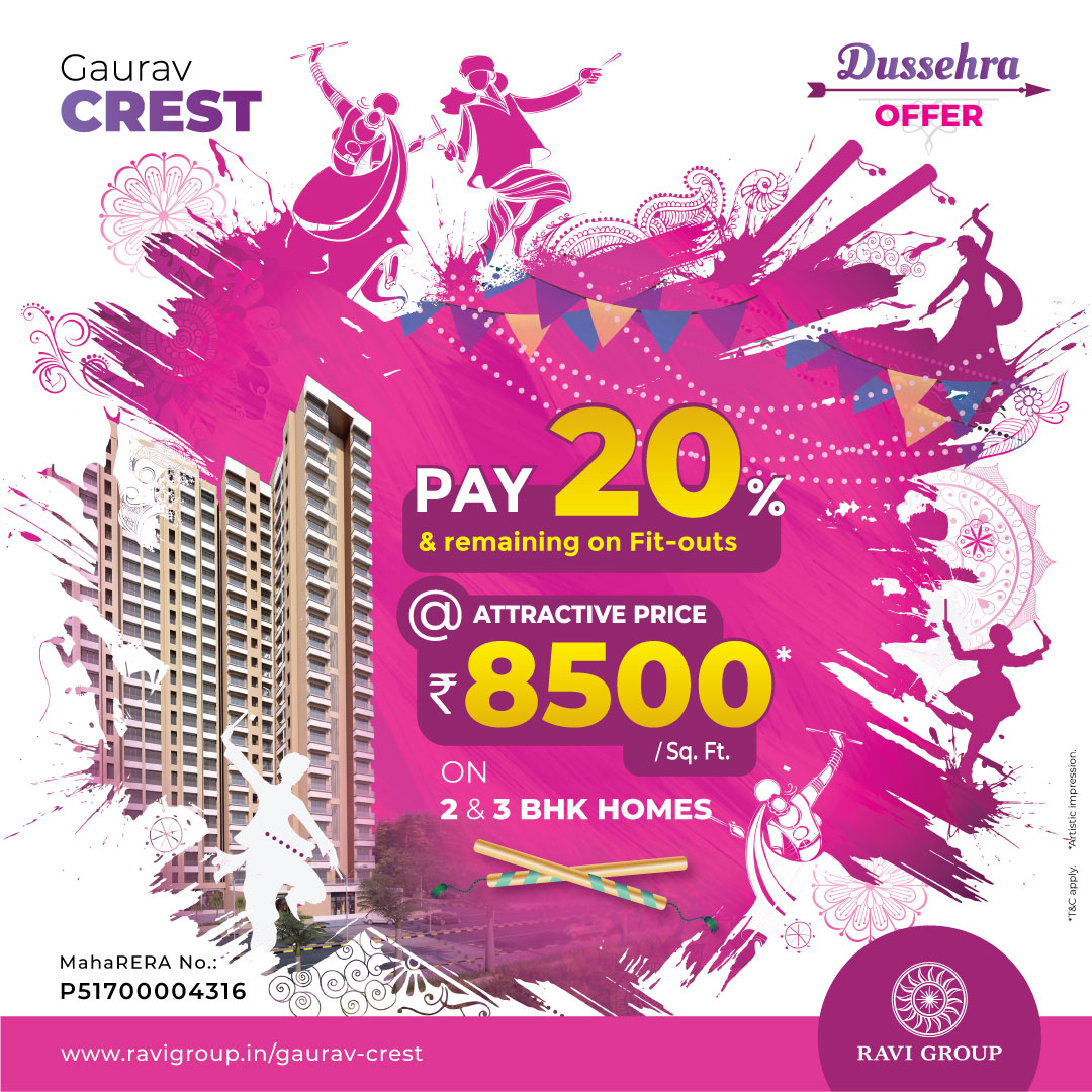 _RaviGroup's tweet photo. Have you done your booking at #GauravCrest yet?
If not, with these many #offers, it is the right time to do so.
Know More: https://t.co/SLTqWXfRze
.
.
.
#RaviGroup #Navratri #dusshera #Miraroad #1BHK #2BHK #3BHK #festival2021 #Mumbai #india #dreamhomefinder #luxurylife #dreamhome https://t.co/hxqql2GKvp