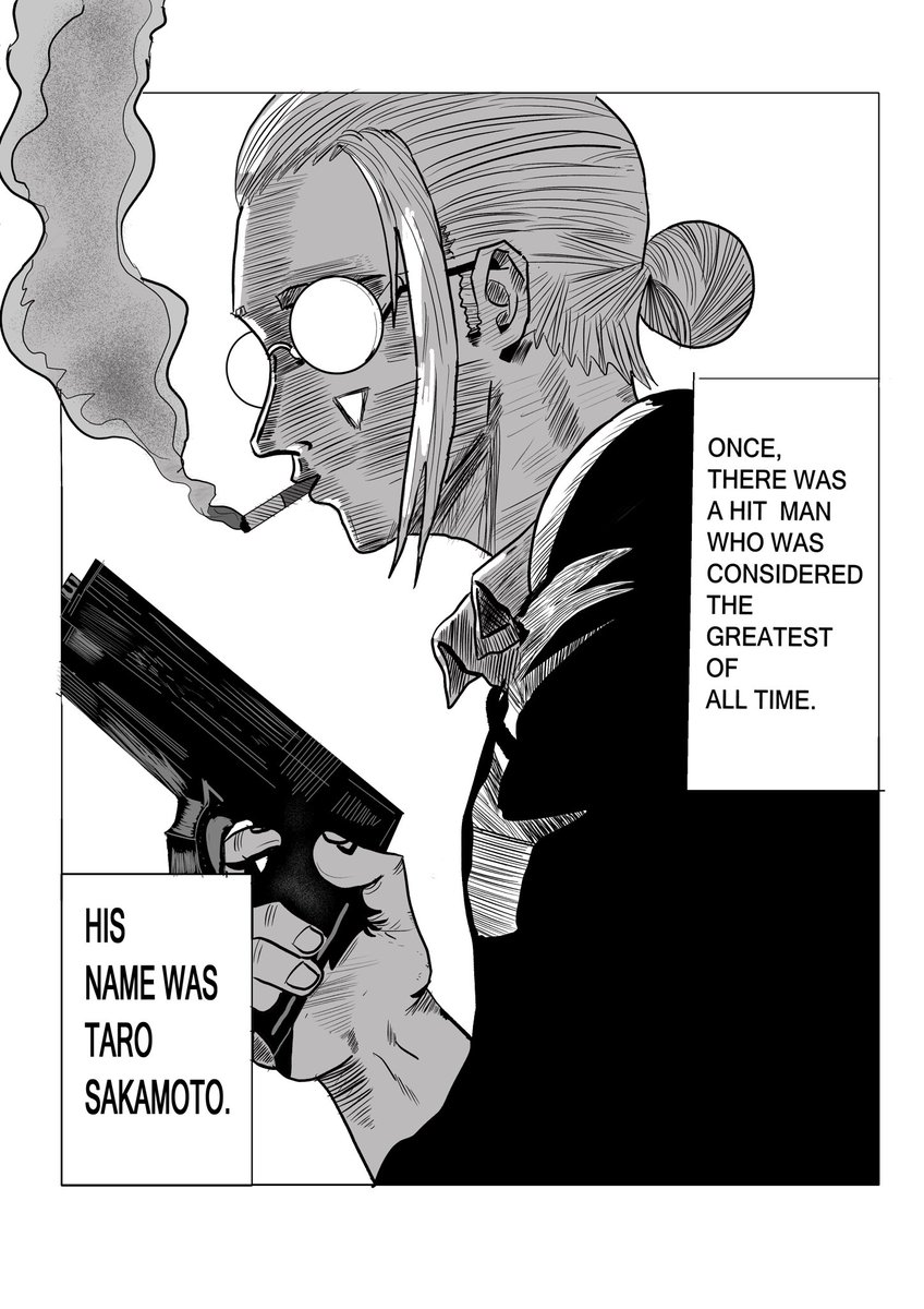 trdraws2's tweet photo. Did another Sakamoto Days page. Came out kinda different from the original. Love this manga. #sakamotodays #SakamotoDays #sakamotodaysmanga #manga #mangaartist https://t.co/knYLh8GUbr