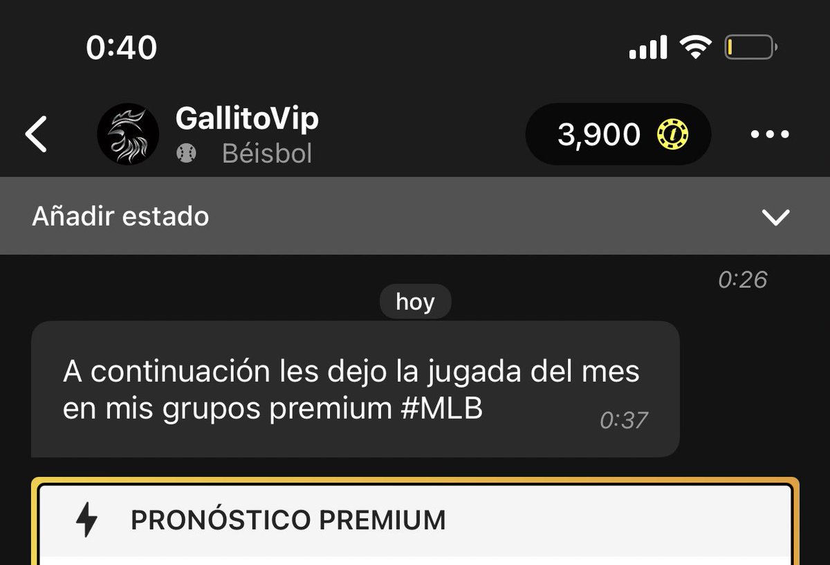 JUGADA DEL MES #MLB ⚾️

La puedes adquirir en tipsterchat.com/GallitoVip estoy seguro que la linea va bajar hasta -200😱

Si se pierde les regalo 1 mes de picks gratis a todos los que adquieran el pick🤑

Si este tweet tiene 1,000 RT’s se las dejo GRATIS 🍀