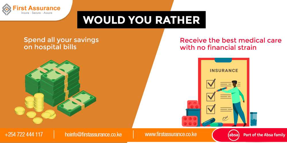 First_Assurance's tweet photo. The cost of medical expenses is rising. Getting a health insurance cover for yourself and your family can provide the added protection you need in times like these. 

Talk to us on Medical@firstassurance.co.ke to get started.

#MedicalCover #Health #InsuranceFastandEasy #FirstMed https://t.co/G2ccPgtZ96