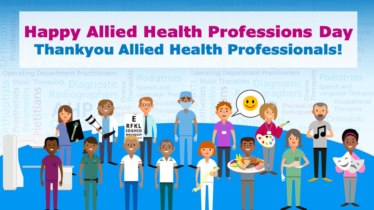 Happy #AHPsDay to all my fantastic #AHP colleagues in England & elsewhere!
 
Thank you to all of our 14 professions who contribute so much to health & care services across the life course
 
Please join me in celebrating & acknowledging #AHPs!

#ProudtobeAHP #AwesomeAHPs @WeAHPs
