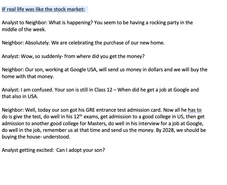 tikamalma's tweet photo. If real life was the stock market. Analyst Vs. Neighbors
#StockMarket https://t.co/IFFC1cmYus