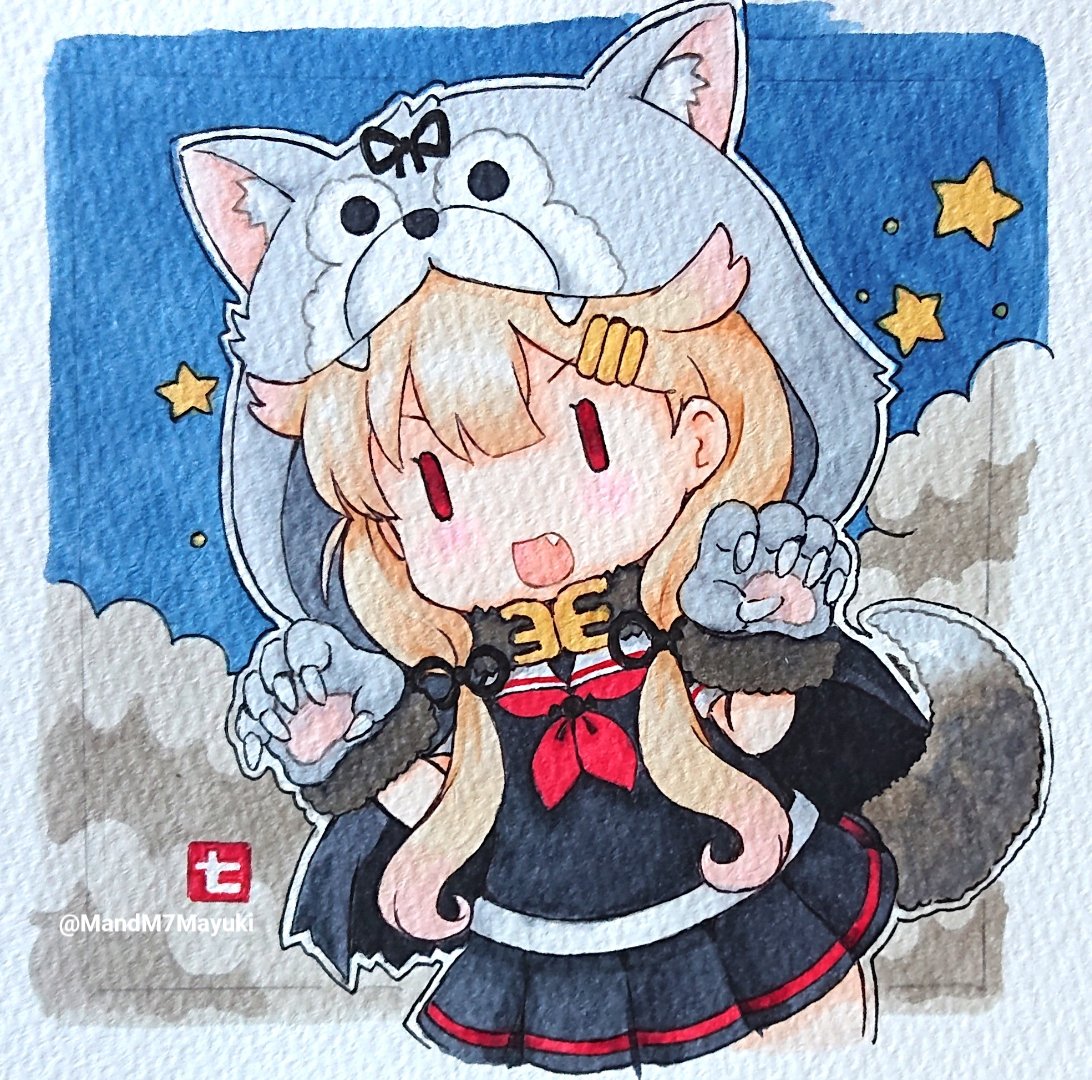 艦これ「「トリッ…
プリンオアプリン🍮っぽい!」
がるるぅ～
 #艦これ  #夕立  」|七綾 真雪@神戸かわさきのイラスト