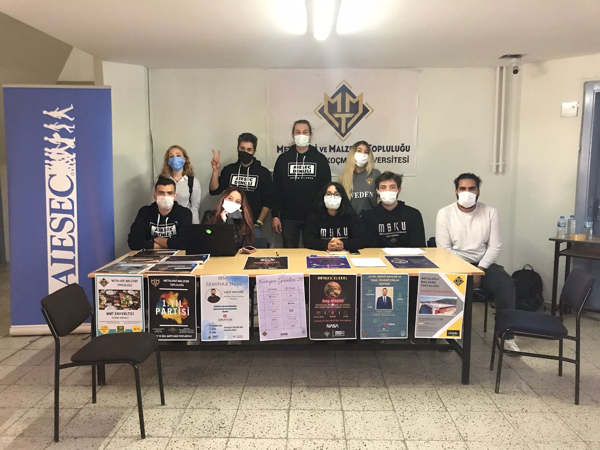 Muğla Metalurji ve Malzeme Topluluğu (@muglammt) on Twitter photo Partnerimiz AIESEC Denizli ile birlikte gerçekleştirmekte olduğumuz hazırlık standımız. Herkesi bekleriz..
#MMT <a href="/AIESECDenizli/">AIESEC Denizli</a> Partnerimiz AIESEC Denizli ile birlikte gerçekleştirmekte olduğumuz hazırlık standımız. Herkesi bekleriz..
#MMT <a href="/AIESECDenizli/">AIESEC Denizli</a>