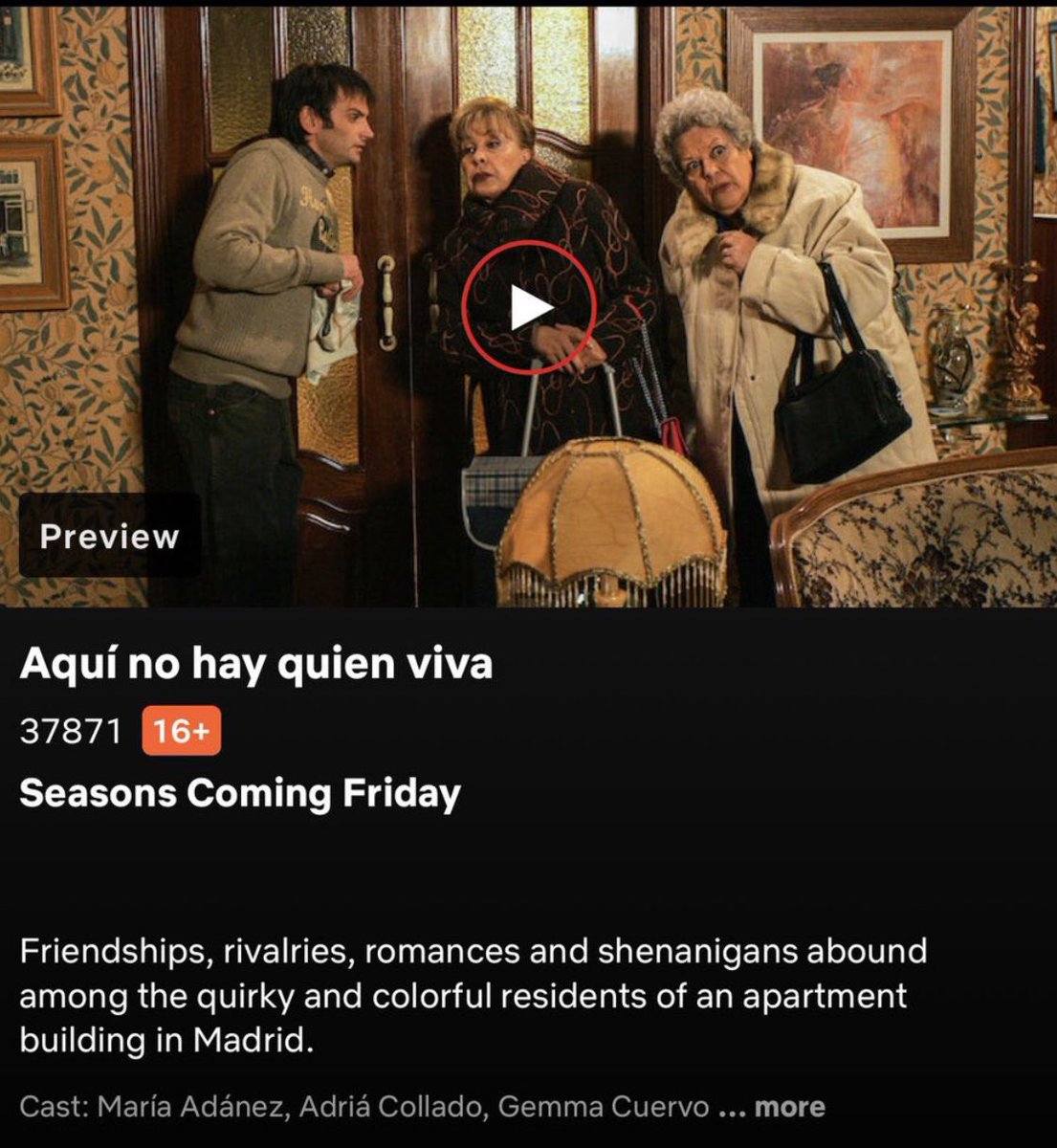 levmauc's tweet photo. A partir de mañana tendremos en Netflix AQUÍ NO HAY QUIÉN VIVA al completo en varios países. Se acabó ver en tendencias a SQUID GAME en el número 1 en España. https://t.co/37606ejsP3