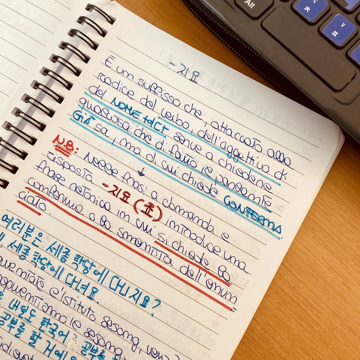 Fare i compiti oggi per partire domani 🤣 #SalTo21 presente 🙋‍♀️!
#한국어공부기 #studyingkorean