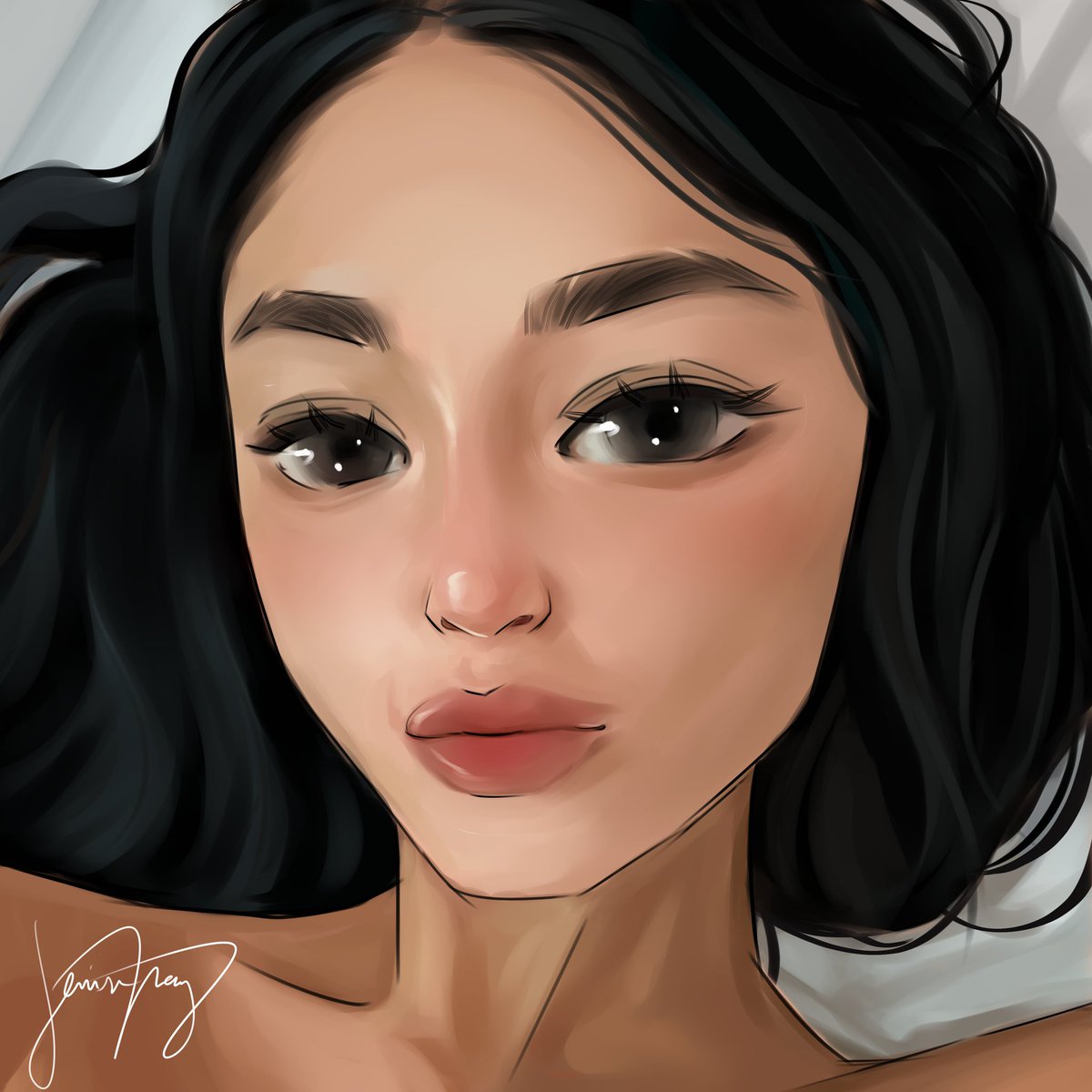 Denychh00's tweet photo. Had so much fun drawing this bc I really wanted to create a stylized portrait of @hello_nadine before. 
#NadineLustre #nadine #artph https://t.co/BOwvTDgsVD