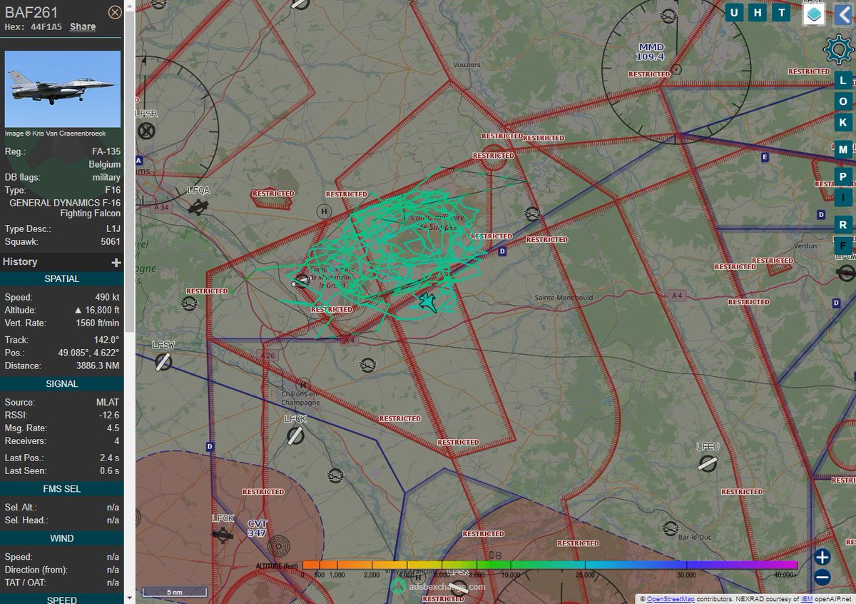 Radar_Assistant's tweet image. MULTI ADSBX CIRCLING ALERT : At time Thu Oct 14 11:53:14 2021 #BAF261   was likely to be circling at FL160 23nm from REM Reims_VORTAC_FR
 near Ancienne Route de Suippe à Perthes, Suippes, Châlo #AvGeek #ADSB globe.adsbexchange.com/?icao=44F1A5&amp;amp;z…