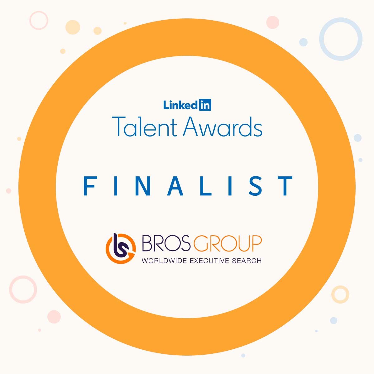Desde Bros Group nos enorgullece informaros que hemos sido seleccionados como finalistas de los #talentawards de <a href="/LinkedIn/">LinkedIn</a> 2021 en la categoría de "Search and Staffing Talent Engagement Award". #team #awards #talentohumano #talent #executivesearch #WorkPlayHavefun