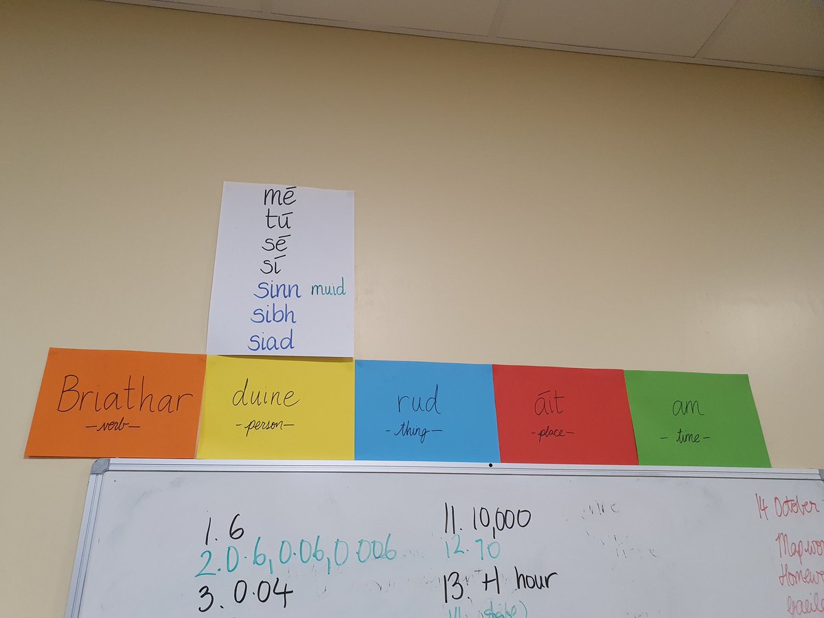 AoifesClass's tweet photo. Tá abairtí á dtógáil againn! We're building sentences! https://t.co/KOGw9RqJW0