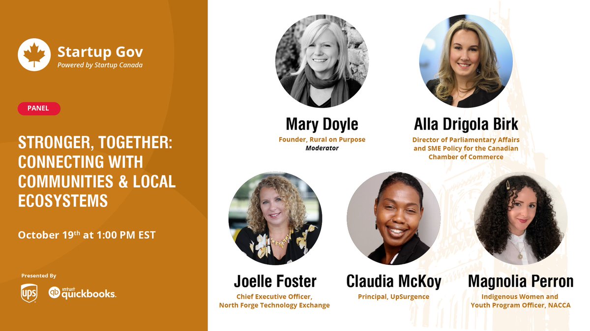 🍁 In less than a week, our CEO @Joellefoster will be joining an esteemed all-female panel at Startup Canada’s #StartupGov event!

Join them for an insightful discussion on how we can be stronger, together in our post-pandemic world.

Register today!  👉bit.ly/3lx4uzd👈