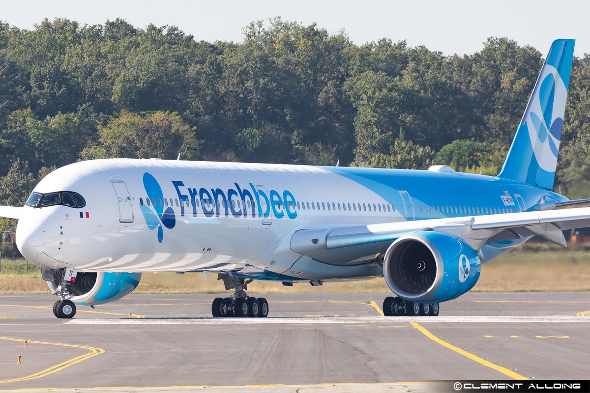 CAlloing's tweet photo. The first @Airbus #A35K for @flyfrenchbee #FHMIX performed her RTO this morning !! Will be soon in the sky !! #Avgeeks #Avgeek https://t.co/Ovu1dYJVoP