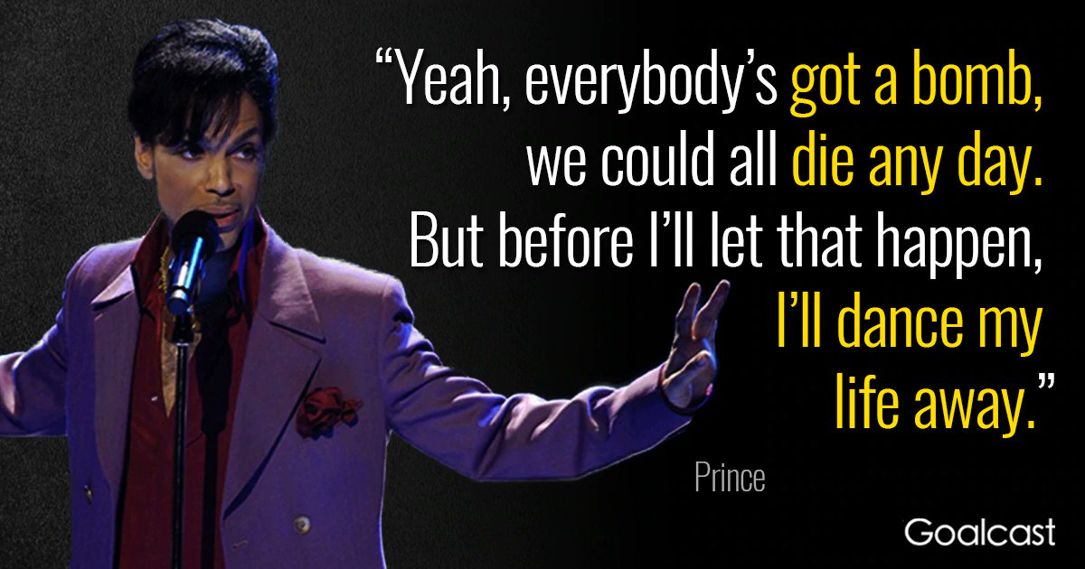 We could all die any day, but before that happens, let's dance our life away #prince #music #love #freedom #fightfortheright
