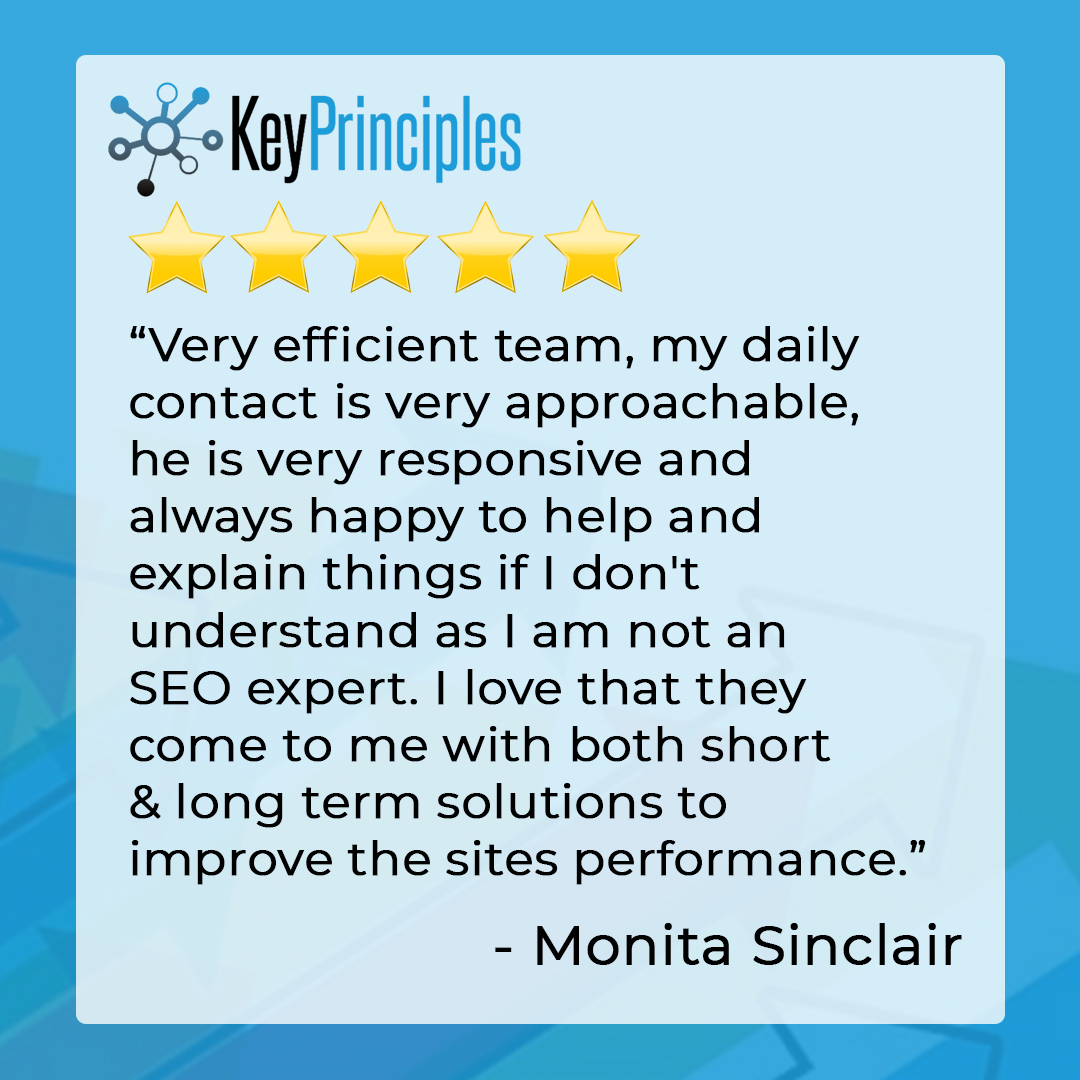 KeyPrinciples's tweet image. Another 5 star review from one of our valued clients (Monita Sinclair).
Positive reviews like this really spur us on to continue to overdeliver and provide as much value as we possibly can.
#KeyPrinciples #5StarReview #HappyClient